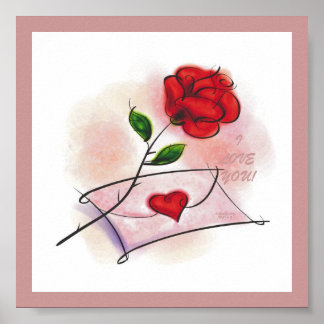 Ik hou van je! Afdrukken omhuld Poster