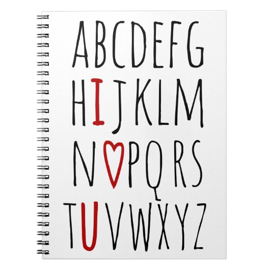 Ik hou van je alfabet notitieboek (Voorkant)