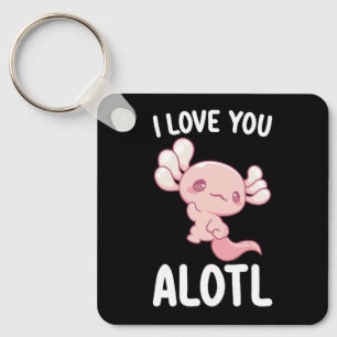 Ik hou van je Alotl Axolotl Valentijnsdag Sleutelhanger