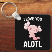 Ik hou van je Alotl Axolotl Valentijnsdag Sleutelhanger (Voorkant)