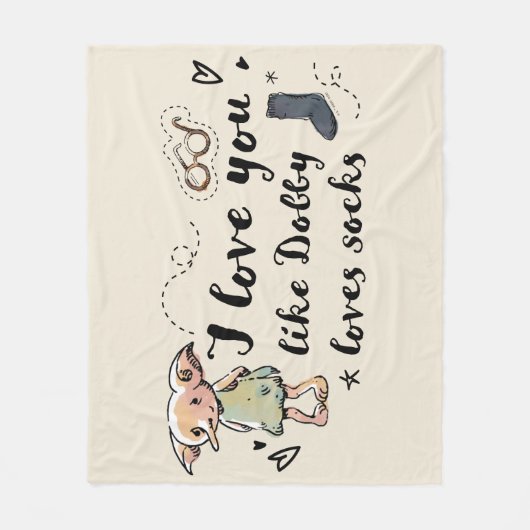 Ik hou van je als Dobby-liefhebbers Fleece Deken (Voorkant)