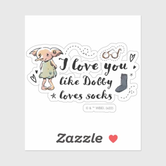 Ik hou van je als Dobby-liefhebbers Sticker (Vel)