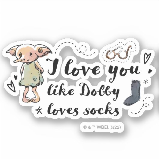 Ik hou van je als Dobby-liefhebbers Sticker (Voorkant)