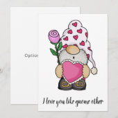 Ik hou van je als een andere valentijn liefde notitiekaartje (Voorkant / Achterkant)