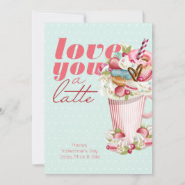 Ik hou van je als een Latte Cute Sweet Valentijnse Feestdagenkaart