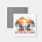 Ik hou van je als een zonsondergang magneet (Voorkant / Achterkant)