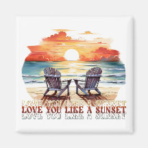 Ik hou van je als een zonsondergang magneet