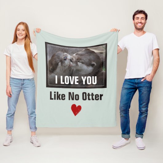 Ik hou van je als geen otter Cute Photo Fleece Deken (In situ)