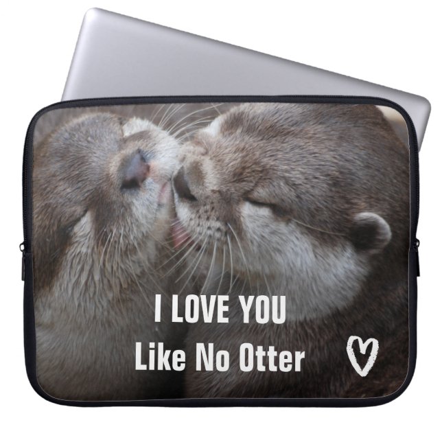 Ik hou van je als geen otter Cute Photo Laptop Sleeve (Voorkant)