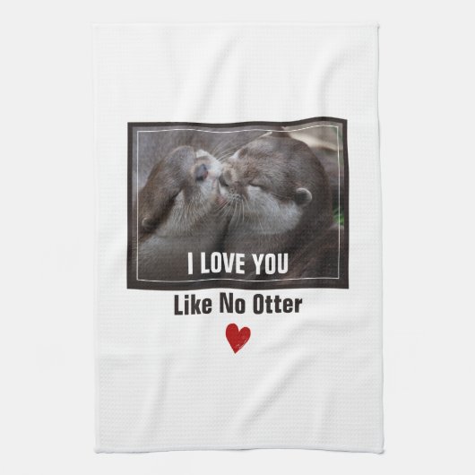 Ik hou van je als geen otter Cute Photo Theedoek (Verticaal)