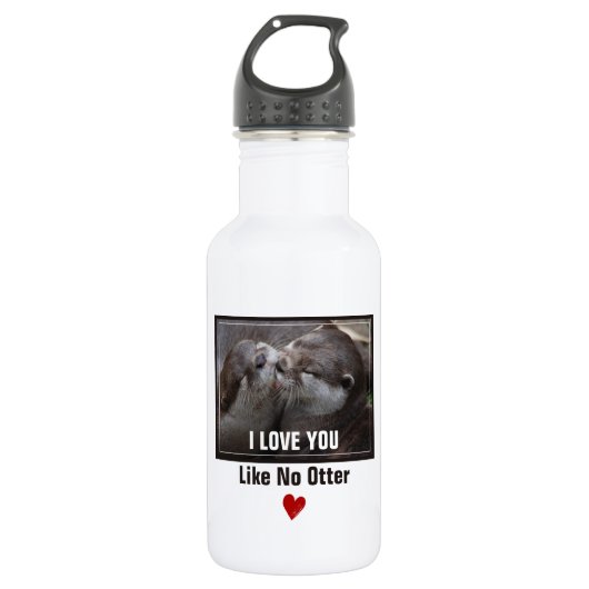 Ik hou van je als geen otter Cute Photo Waterfles (Voorkant)