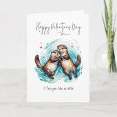 Ik hou van je als geen otter pun Valentijnsdag Kaart (Voorkant)