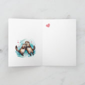 Ik hou van je als geen otter pun Valentijnsdag Kaart (Binnen)
