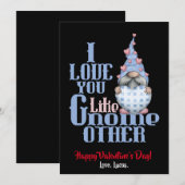 Ik hou van je als Gnome Andere Valentijn Feestdagenkaart (Voorkant / Achterkant)