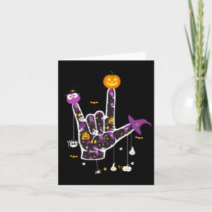 Ik hou van je als Halloween Gebarentaal Halloween  Kaart