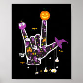 Ik hou van je als Halloween Gebarentaal Halloween  Poster (Voorkant)