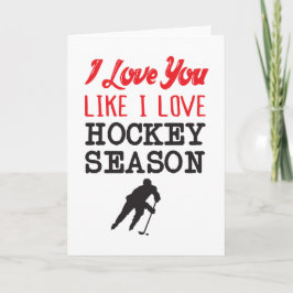 Ik hou van je als Hockey Season Valentijnsdag Card Feestdagen Kaart