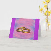 Ik hou van je als ik een gouden paar trouwringen s kaart (Gele Bloem)