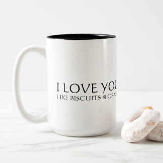 Ik hou van je als koekjes en jaloezie tweekleurige koffiemok