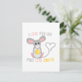 Ik hou van je als Mice Love Cheese Briefkaart (Staand voorkant)