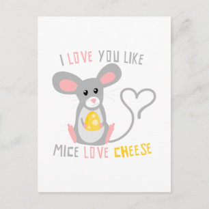 Ik hou van je als Mice Love Cheese Briefkaart