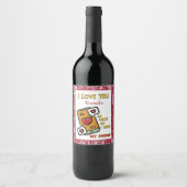 Ik hou van je als mijn Waterverf prijsopgave voor  Wijn Etiket (Voorkant)