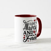 Ik hou van je, altijd en voor altijd mok (Voorkant rechts)