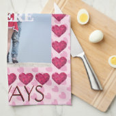 Ik hou van je altijd gepersonaliseerde foto theedoek (Quarter Fold)