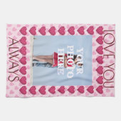 Ik hou van je altijd gepersonaliseerde foto theedoek (Horizontaal)