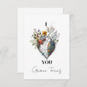 Ik hou van je anatomisch hart, gepersonaliseerd bedankkaart (Voorkant / Achterkant)