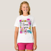 Ik hou van je Art Splash T-shirt (Voorkant volledig)
