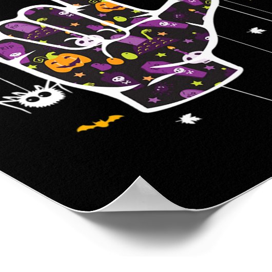 Ik hou van je ASL Halloween gebarentaal Halloween  Poster (Hoek)