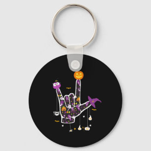 Ik hou van je ASL Halloween gebarentaal Halloween Sleutelhanger