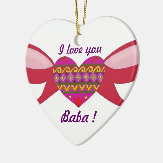 Ik hou van je Baba Keramisch Ornament (Links)