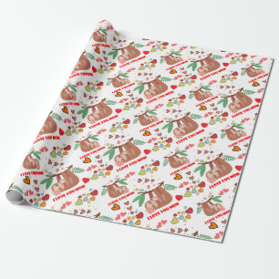 Ik hou van je Baby shower Mam Sloth Pattern Cadeaupapier