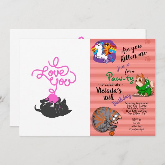 Ik hou van je - bal van wol - Kies achterkleur Kaart (Voorkant / Achterkant)