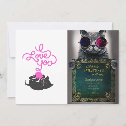 Ik hou van je - bal van wol - Kies achterkleur Kaart (Voorkant)