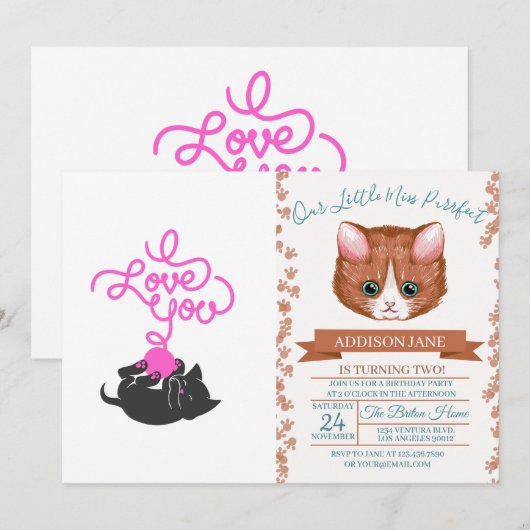 Ik hou van je - bal van wol - Kies achterkleur Kaart (Voorkant / Achterkant)