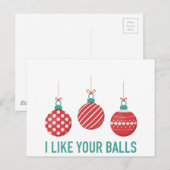 Ik hou van je ballen briefkaart (Voorkant / Achterkant)