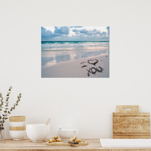 Ik hou van je, Beach Sunset Poster (Keuken)