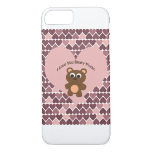 Ik hou van je, Beary Much. Achtergrond hart Case-Mate iPhone Case