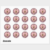 Ik hou van je, Beary Much. Achtergrond hart Ronde Sticker (Vel)