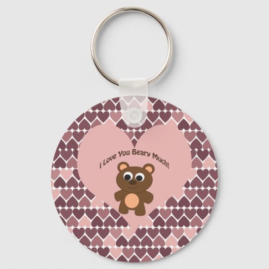 Ik hou van je, Beary Much. Achtergrond hart Sleutelhanger (Voorkant)