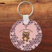 Ik hou van je, Beary Much. Achtergrond hart Sleutelhanger (Voorkant)