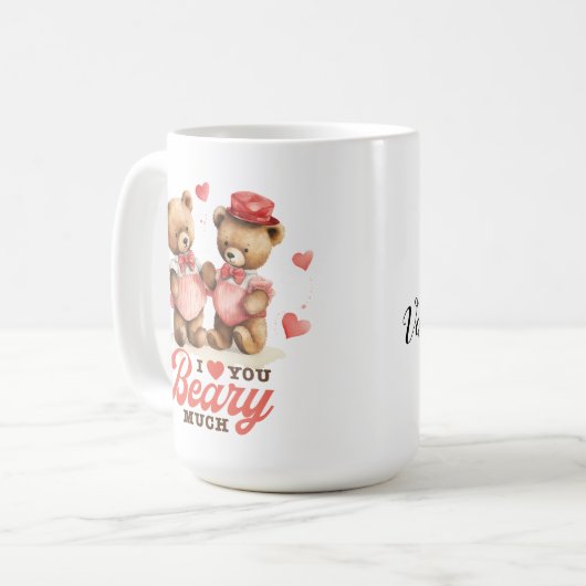 Ik hou van je Beary Much Coffee Mok (Voorkant links)