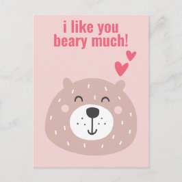 Ik hou van je, Beary Much. Cute Classroom Valentij Briefkaart