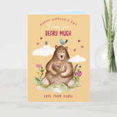 Ik hou van je Beary veel blij Moederdag Schattige Feestdagen Kaart (Voorkant)