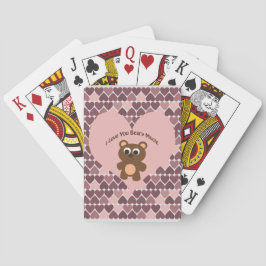 Ik hou van je Beary Veel! Hart Achtergrond Pokerkaarten