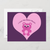 Ik hou van je beary veel! Roze Beer Briefkaart (Voorkant / Achterkant)