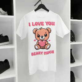 Ik hou van je beary veel, Schattige Beer met hart T-shirt